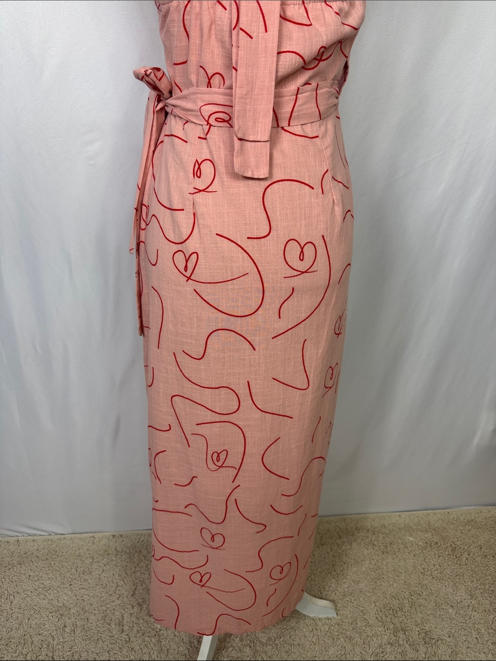 Petal & Pup Abigail Wrap Midi Dress Size Medium Pink Red - Picture 9 of 12